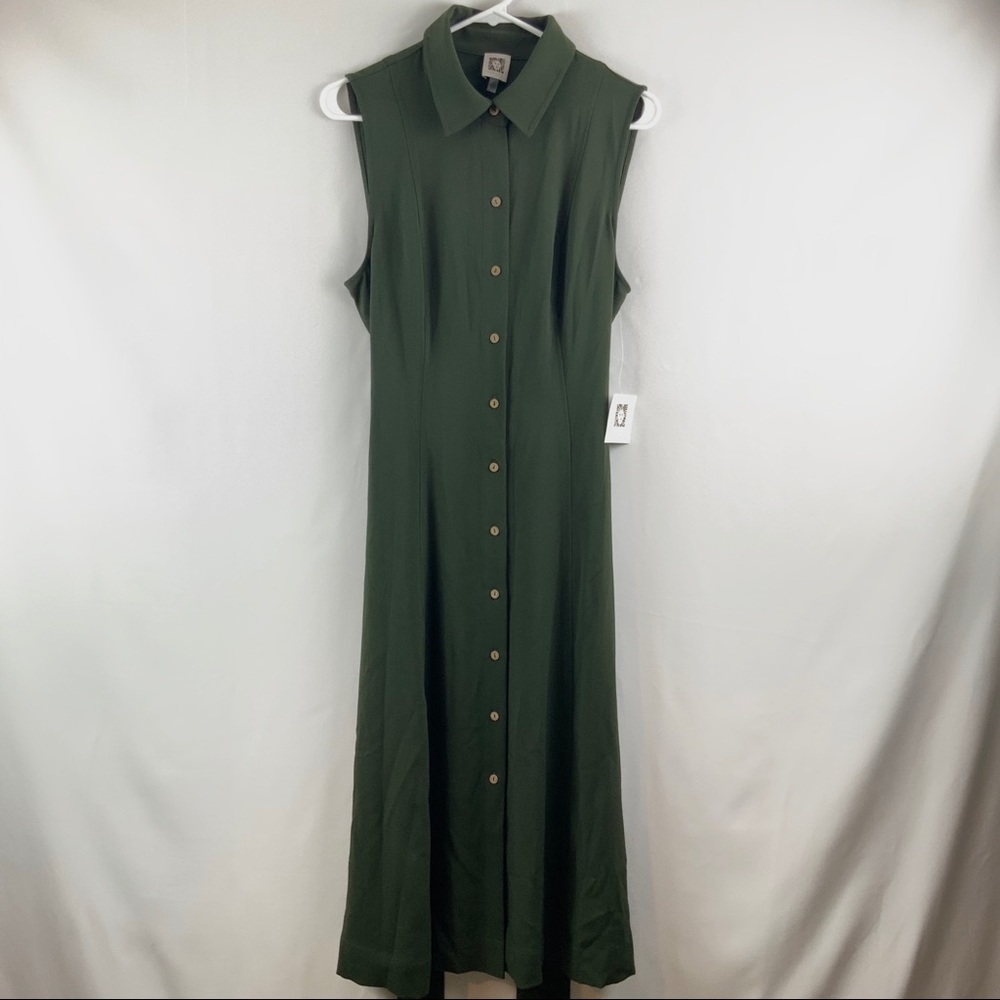 Anne Klein Green Sleeveless Long Dress Size 10